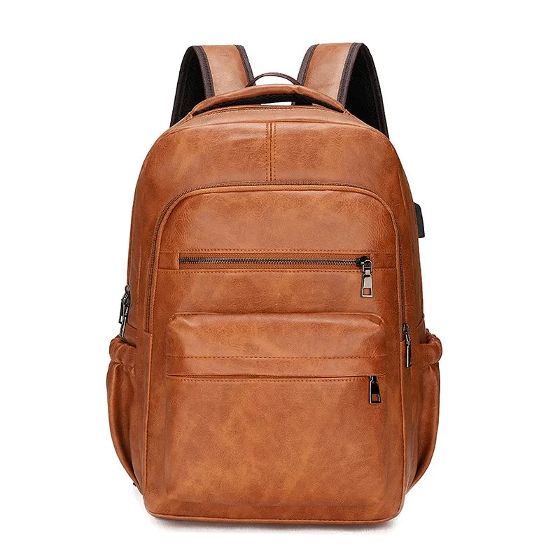 Mochila de cuero PU para ordenador portátil